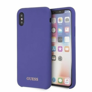 Puzdro Guess pre iPhone X GUHCPXLSGLUV silikónové, fialové