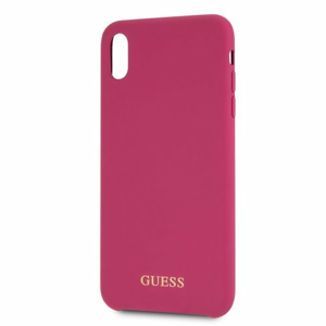 Puzdro Guess pre iPhone XS Max GUHCI65LSGLPI silikónové, ružové
