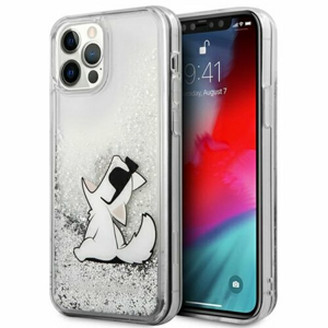 Puzdro Karl Lagerfeld iPhone 12 / 12 Pro KLHCP12MGCFS silver hardcase Liquid Glitter Ch