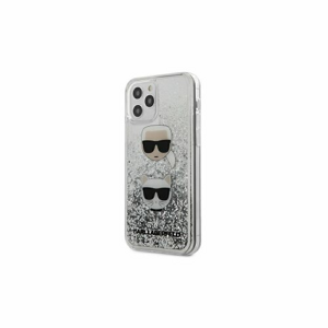 Puzdro Karl Lagerfeld iPhone 12 Mini KLHCP12SKCGLSL silver hard case Liquid Glitter Kar