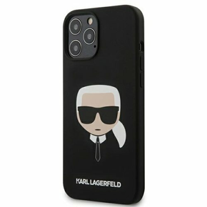 Puzdro Karl Lagerfeld iPhone 12 Pro Max KLHCP12LSLKHBK black hard case Silicone Karl's