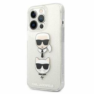 Puzdro Karl Lagerfeld iPhone 13 / 13 Pro KLHCP13LKCTUGLS hardcase silver Glitter Karl`s