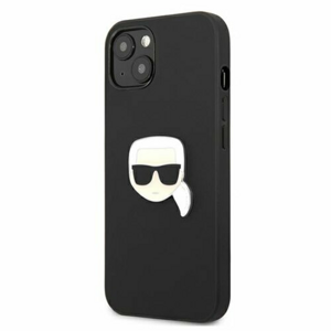 Puzdro Karl Lagerfeld iPhone 13 KLHCP13MPKMK hardcase black Leather Ikonik Karl`s Head