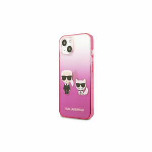 Puzdro Karl Lagerfeld iPhone 13 KLHCP13MTGKCP pink hard case Karl & Choupette Head Gradient