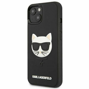 Puzdro Karl Lagerfeld iPhone 13 Mini KLHCP13SCH3DBK hardcase black 3D Rubber Choupette
