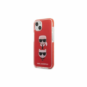 Puzdro Karl Lagerfeld iPhone 13 Mini KLHCP13STPE2TR red hard case Iconic Karl & Choupette