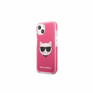 Puzdro Karl Lagerfeld iPhone 13 Mini KLHCP13STPECPI fuchsia hard case Iconic Choupette Head