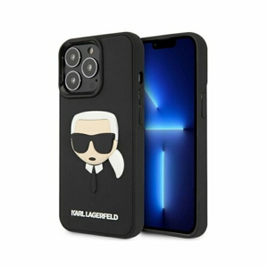 Puzdro Karl Lagerfeld iPhone 13 Pro KLHCP13LKH3DBK hard case black Rubber Karl`s Head
