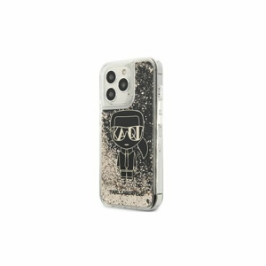 Puzdro Karl Lagerfeld iPhone 13 Pro KLHCP13LLGGKBK black hard case Liquid Glitter Iconic