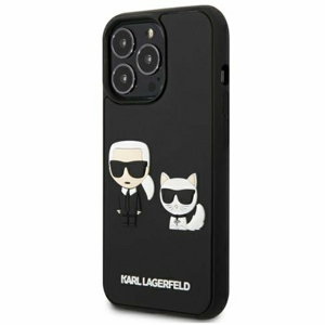 Puzdro Karl Lagerfeld iPhone 13 Pro Max KLHCP13X3DRKCK black hard case Iconic Karl & Choupette He