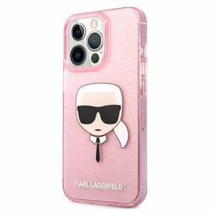 Puzdro Karl Lagerfeld iPhone 13 Pro Max KLHCP13XKHTUGLP hardcase pink Glitter Karl`s He