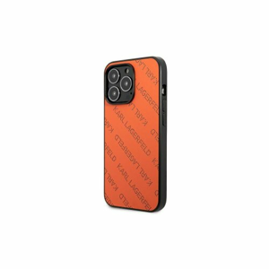 Puzdro Karl Lagerfeld iPhone 13 Pro Max KLHCP13XPTLO orange hard case Allover Logo