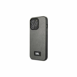 Puzdro Karl Lagerfeld iPhone 13 Pro Max KLHCP13XSFMP2DG silver hard case Saffiano Logo