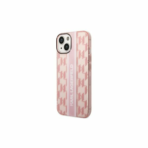 Puzdro Karl Lagerfeld iPhone 14 KLHCP14SHKLSPCP pink HC Mono Vertical Stripe