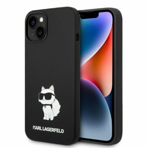 Puzdro Karl Lagerfeld iPhone 14 KLHCP14SSNCHBCK black HC Silicone NFT Choupette