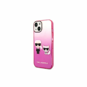 Puzdro Karl Lagerfeld iPhone 14 KLHCP14STGKCP pink HC PC/TPU K&Choupette Centered Grad