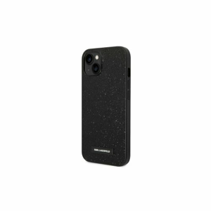 Puzdro Karl Lagerfeld iPhone 14 Plus KLHCP14MG2ELK black HC Solid Glitter Plaque Logo