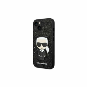 Puzdro Karl Lagerfeld iPhone 14 Plus KLHCP14MGFKPK black HC Glitter Flakes Ikonik