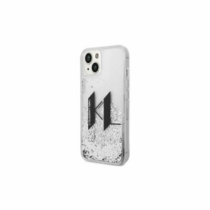 Puzdro Karl Lagerfeld iPhone 14 Plus KLHCP14MLBKLCS silver Liquid Glitter case Big KL L