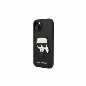 Puzdro Karl Lagerfeld iPhone 14 Plus KLHCP14MSAPKHK black PU Saffiano case with Karl He
