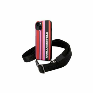 Puzdro Karl Lagerfeld iPhone 14 Plus KLHCP14MSTSTP pink hardcase Color Stripes Strap