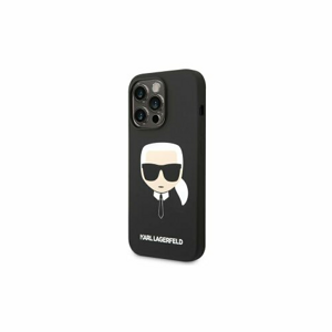 Puzdro Karl Lagerfeld iPhone 14 Pro KLHCP14LSLKHBK black HC Silicone Karl Head
