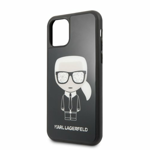 Puzdro Karl Lagerfeld pre iPhone 11 KLHCN61DLFKBK silikónové, čierne