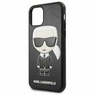 Puzdro Karl Lagerfeld pre iPhone 11 KLHCN61IKPUBK imitácia kože, čierne