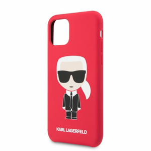 Puzdro Karl Lagerfeld pre iPhone 11 KLHCN61SLFKRE silikónové, červené