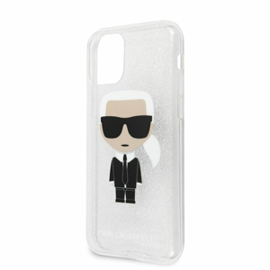 Puzdro Karl Lagerfeld pre iPhone 11 KLHCN61TPUTRIKSI silikónové, strieborné