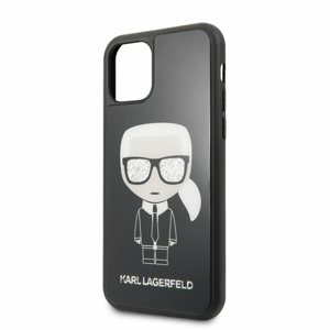 Puzdro Karl Lagerfeld pre iPhone 11 Pro KLHCN58DLFKBK silikónové, čierne