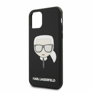 Puzdro Karl Lagerfeld pre iPhone 11 Pro KLHCN58GLBK silikónové, čierne
