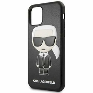 Puzdro Karl Lagerfeld pre iPhone 11 Pro KLHCN58IKPUBK imitácia kože, čierne