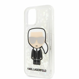 Puzdro Karl Lagerfeld pre iPhone 11 Pro KLHCN58LGIRKL silikónové s trblietkami, zlaté