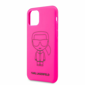 Puzdro Karl Lagerfeld pre iPhone 11 Pro KLHCN58SILFLPI silikónové, ružové