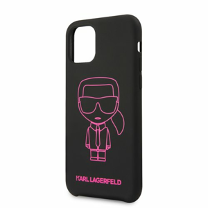 Puzdro Karl Lagerfeld pre iPhone 11 Pro KLHCN65SILFLPBK silikónové, čierne