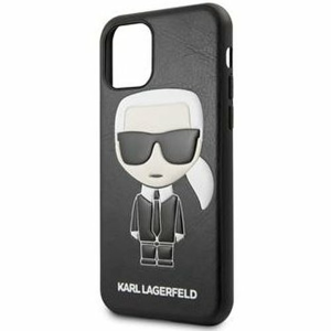 Puzdro Karl Lagerfeld pre iPhone 11 Pro Max KLHCN65IKPUBK imitácia kože, čierne