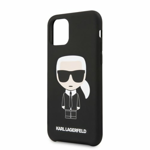 Puzdro Karl Lagerfeld pre iPhone 11 Pro Max KLHCN65SLFKBK silikónové, čierne