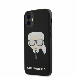 Puzdro Karl Lagerfeld pre iPhone 12 Mini (5.4) KLHCP12SGLBK silikónové, čierne