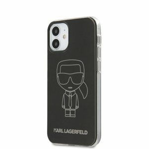 Puzdro Karl Lagerfeld pre iPhone 12 Mini (5.4) KLHCP12SPCUMIKBK silikónové, čierne