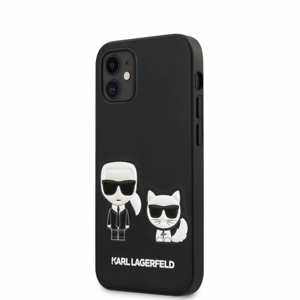 Puzdro Karl Lagerfeld pre iPhone 12 Mini (5.4) KLHCP12SPCUSKCBK silikónové, čierne