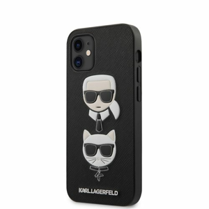 Puzdro Karl Lagerfeld pre iPhone 12 Mini (5.4) KLHCP12SSAKICKCBK silikónové, čierne