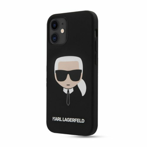 Puzdro Karl Lagerfeld pre iPhone 12 Mini (5.4) KLHCP12SSLKHBK silikónové, čierne