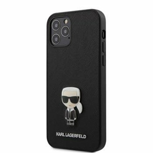 Puzdro Karl Lagerfeld pre iPhone 12 Pro Max (6.7) KLHCP12LIKMSBK silikónové, čierne