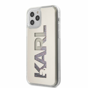 Puzdro Karl Lagerfeld pre iPhone 12 Pro Max (6.7) KLHCP12LKLMLGR silikónové, strieborné