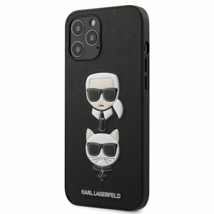 Puzdro Karl Lagerfeld pre iPhone 12 Pro Max (6.7) KLHCP12LSAKICKCBK silikónové, čierne