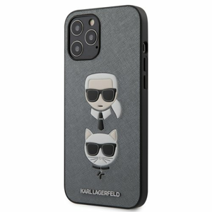 Puzdro Karl Lagerfeld pre iPhone 12 Pro Max (6.7) KLHCP12LSAKICKCSL silikónové, strieborné