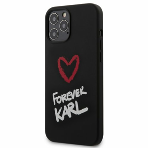 Puzdro Karl Lagerfeld pre iPhone 12 Pro Max (6.7) KLHCP12LSILKRBK silikónové, čierne