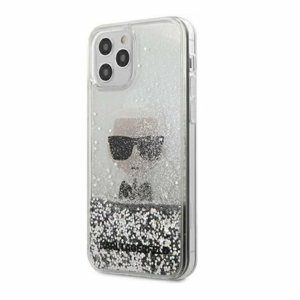 Puzdro Karl Lagerfeld pre iPhone 12/12 Pro (6.1) KLHCP12MKCGLSL silikónové, strieborné