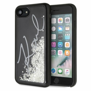Puzdro Karl Lagerfeld iPhone 7/8/SE 2020/SE 2022 KLHCI8PH2IR silikónové - čierne (svieti v tme)